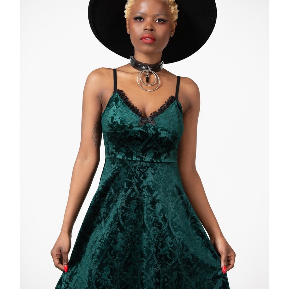 Killstar Mistress Of Mayhem Skater Dress [EMERALD]